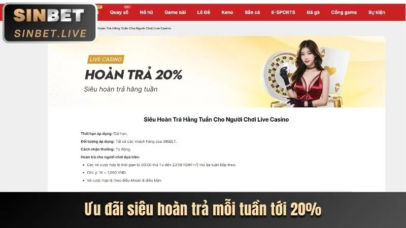 Banner khuyến mãi hoàn trả cược thể thao